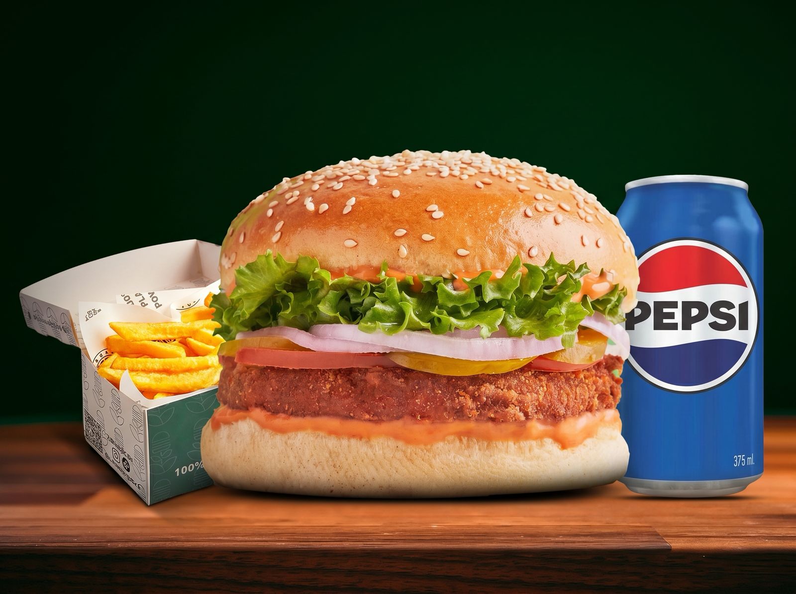 Aloo Tikki Burger Meal